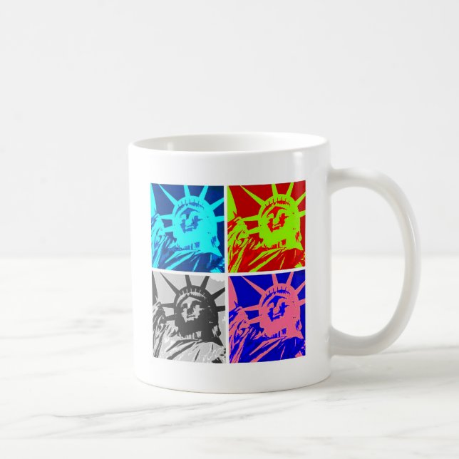 Taza De Café Pop Art Lady Liberty Nueva York (Derecha)