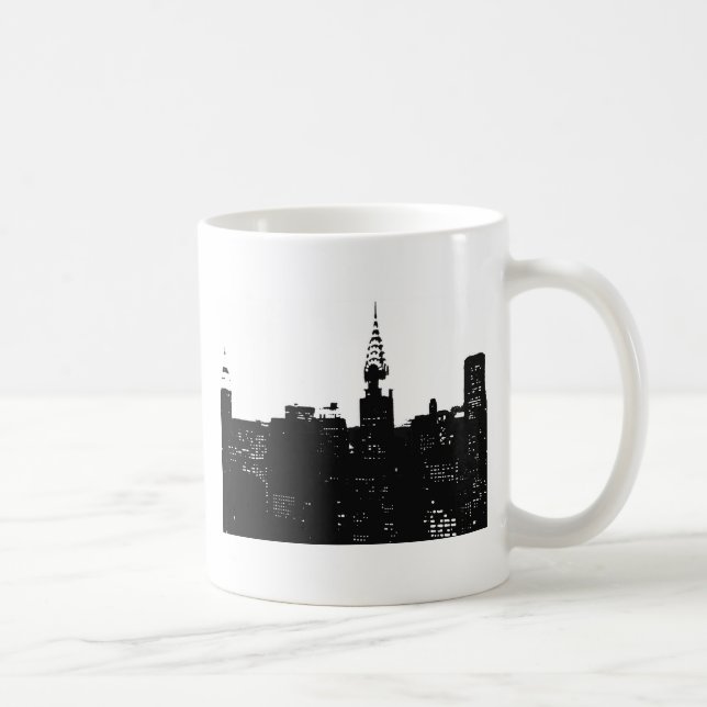 Taza De Café Pop Art New York Silhouette (Derecha)