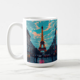 Taza De Café Pop Art Paris - Vibrante paisaje retro