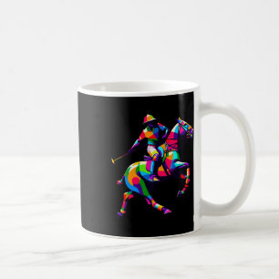 Taza De Café Pop Art Polo Hípica Caballos Hípicos Hogares Ecues
