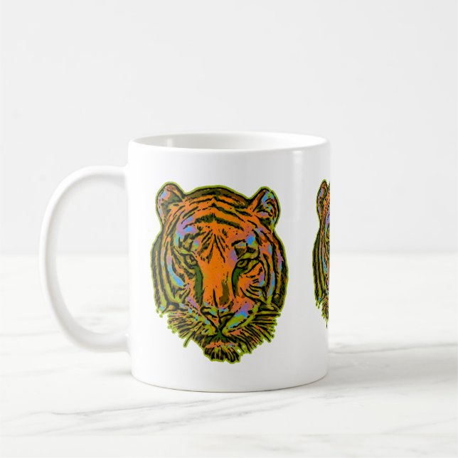Taza De Café Pop Art TIGER HEAD + tu trasero. e ideas (Izquierda)