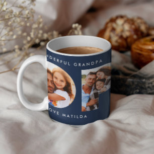 Taza De Café Pop multifoto elegante moderno regalo azul marino
