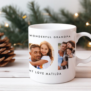Taza De Café Pop multifoto moderna tipografía elegante negro
