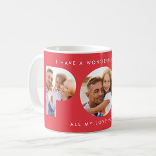 Taza De Café Pop multifoto moderna tipografía elegante rojo