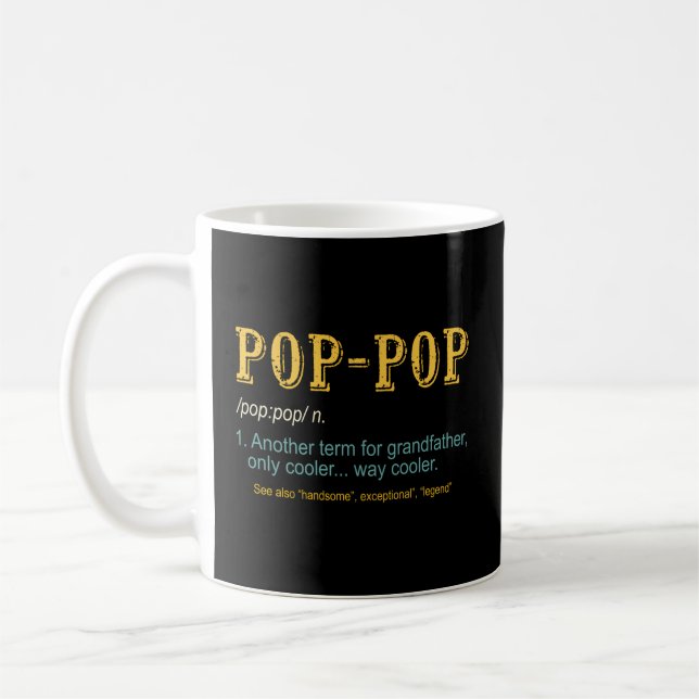 Taza De Café Pop Pop Abuelo Padre Día Pop-Pop (Izquierda)