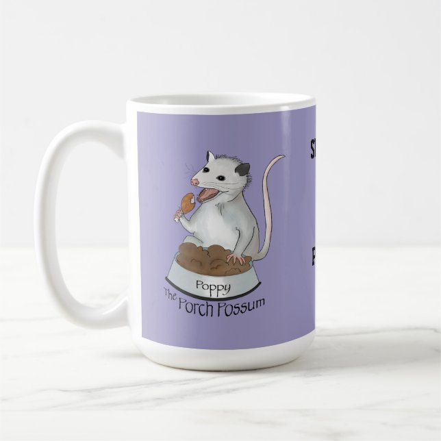 Taza De Café Poppy La Porch Possum Coffee Mug, Purple (Izquierda)
