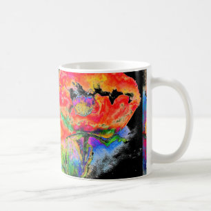Taza De Café Poppy Rojo - negro