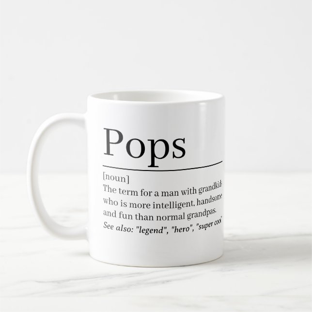 Taza De Café Pops Definition Mug ・regalo de abuelo personalizad (Izquierda)