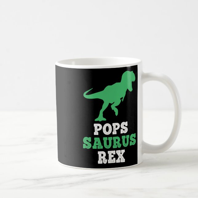 Taza De Café Pops-saurus Rex Dino Dinosaur Divertido Popssaurus (Derecha)
