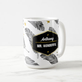 Taza De Café Por el marido en el Día del Padre. Patrón de pluma