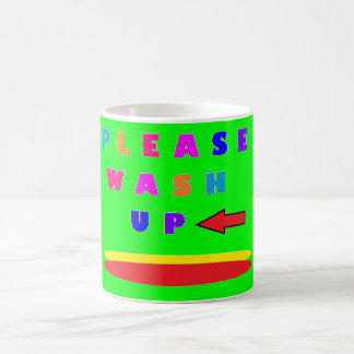 Taza De Café Por favor, lave la lima de diseño verde con palabr