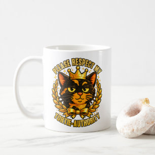 Taza De Café Por favor respeta mi autoridad de Tortie, gato div