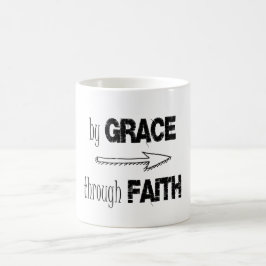 Taza De Café Por Grace a través de Faith Bible Verse