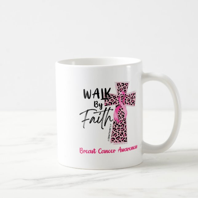 Taza De Café Por la fe Conciencia sobre el Cáncer de Mama Chris (Derecha)