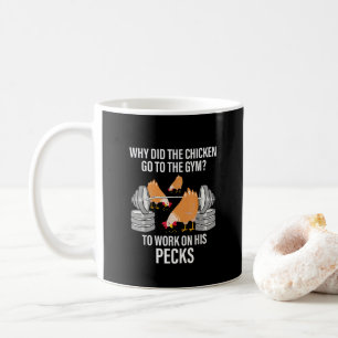 Taza De Café ¿Por qué la gallina fue al gimnasio? Divertido ani