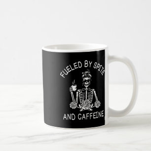 Taza De Café Por Spite Y Caffeine Floral Halloween Skeleton Wo