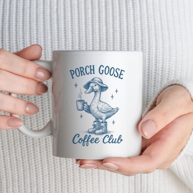 Taza De Café Porch Goose Coffee Club Silly Goose Coffee Lover (Join the Porch Goose Coffee Club and sip your brew with this funny silly goose coffee mug. )