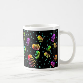 Taza De Café Porciones de medusas vibrantes - noche de neón