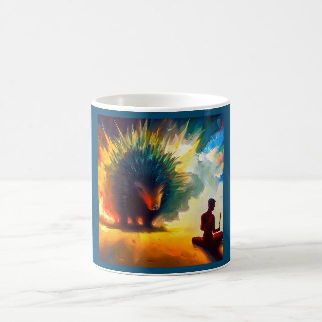 Taza De Café Porcupina animal espiritual 3 (Centro)