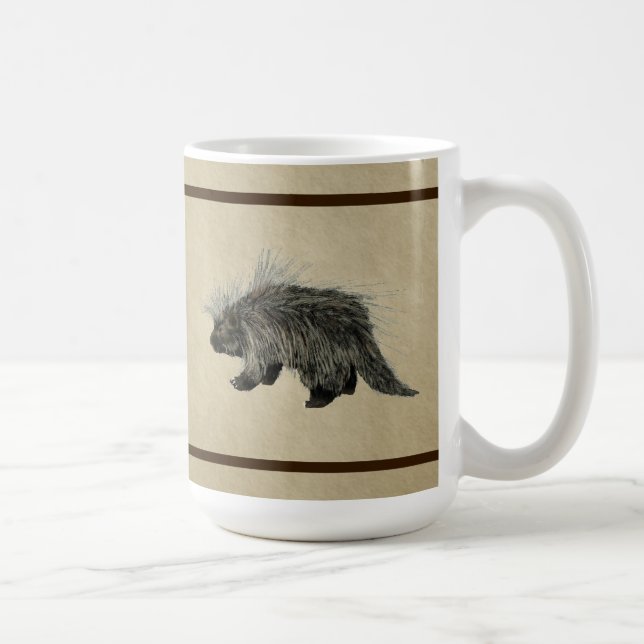 Taza De Café Porcupine En Papel Antiguo (Derecha)