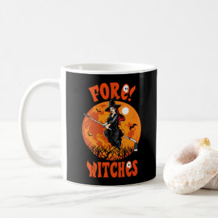 Taza De Café ¡Pore! Brujas de palo de golf Halloween