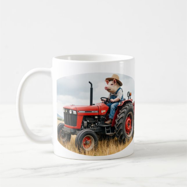 Taza De Café porker on a tractor mug (Izquierda)