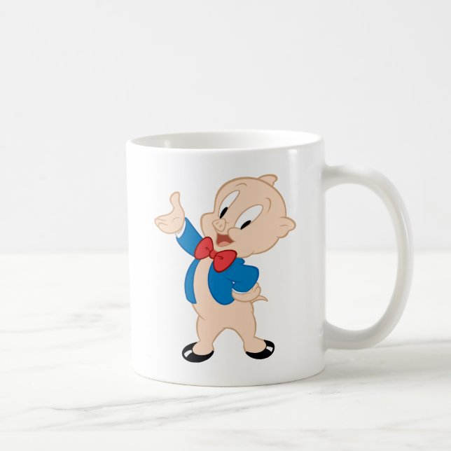 Taza De Café Porky Pig | Pose clásico (Derecha)