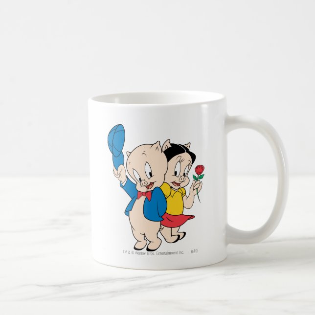 Taza De Café Porky Pig y Petunia (Derecha)