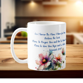 Taza De Café Porque yo sé/ Jeremías 29:11 Flor moderna