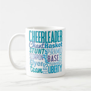 Taza De Café Porrista Adorable Movimientos de Aplauso Azules Es