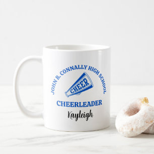 Taza De Café Porrista de Escuela Secundaria Personalizada Azul