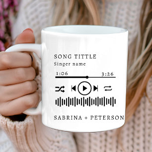 Taza De Café Portada de Álbum Personalizada Canción Favorita Bo