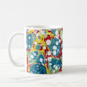 Taza De Café Portada de papel marmoleado victoriano colorido