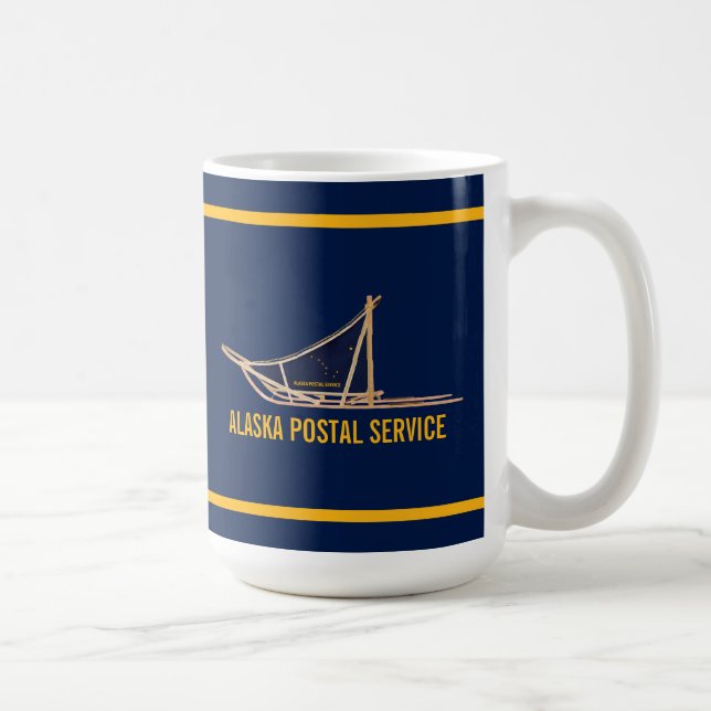 Taza De Café Portadora postal de Alaska Dog Sled (Derecha)