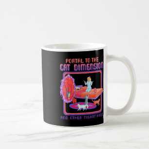 Taza De Café Portal Al Gato Dimensión Divertido Gato Gatito Gat