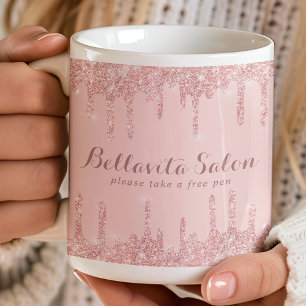 Taza De Café Portapenas de Negocios de Salón con Brillo de Oro