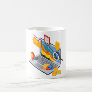 Taza De Café Portátil de análisis de datos empresariales isomét