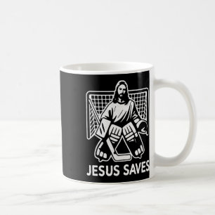 Taza De Café Portero de Hockey Jesús Salva Cristiano Hoc