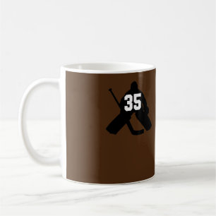 Taza De Café Portero de Hockey TU Número 35 Hombres Mujeres Niñ
