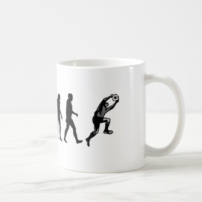 Taza De Café Portero del fútbol de la evolución (Derecha)