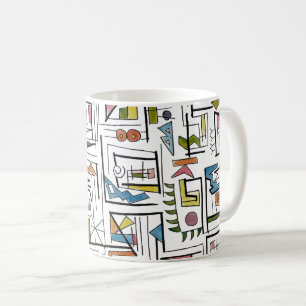 Taza De Café Portland-Moderno Arte Geométrico Caprichoso