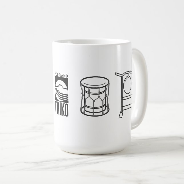 Taza De Café Portland Taiko Large Line Art Mug (Anverso derecho)