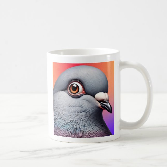Taza De Café Portrait de pigeon. (Derecha)