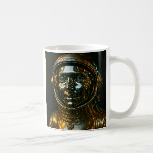 Taza De Café Portrait femme or astronaute (Derecha)