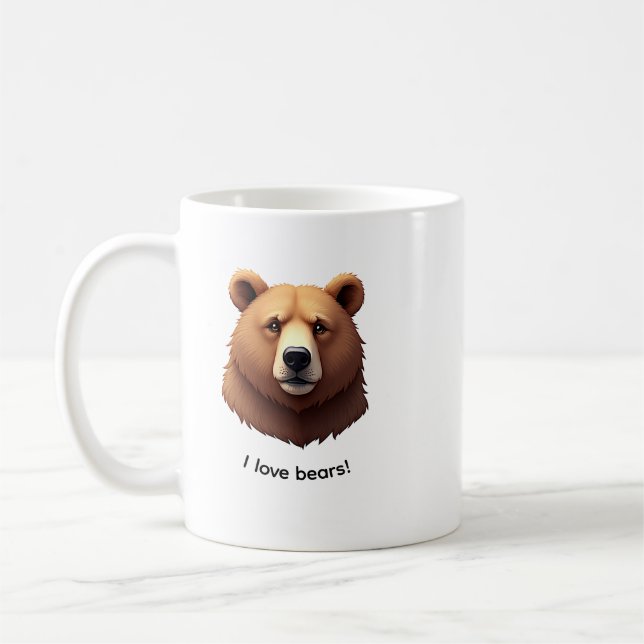 Taza De Café Portrait of a brown bear coffee mug (Izquierda)