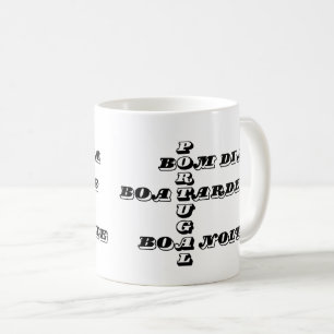 Taza De Café Portugal Bom Dia Boa Tarde Boa Noite Café Blanco