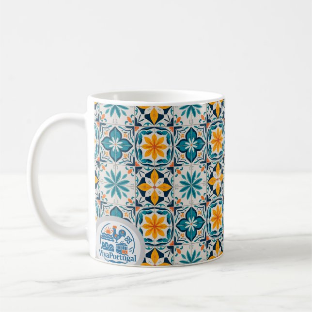 Taza De Café Portuguese Azulejo Mug – Traditional Tile Pattern  (Izquierda)
