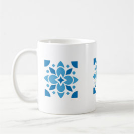 Taza De Café Portuguese Azulejo Tile Floral Mug – Blue Ceramic 