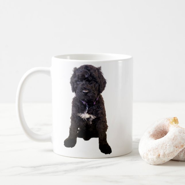 Taza De Café Portuguese Water Dog Puppy Coffee Mug – Cute Dog L (Con donut)