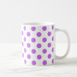 Taza De Café Pos de Lilac y de polka blanca